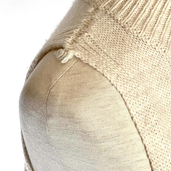 ASTR The Label Tunic Sweater Womens Sz LG Cream Sleeveless Mock Neck Side Slits - Picture 6 of 9